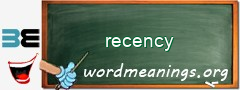 WordMeaning blackboard for recency